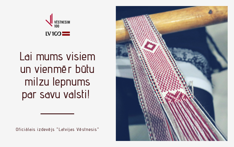 Oficiālais izdevējs sveic Latvijas valsts simtajā dzimšanas dienā!