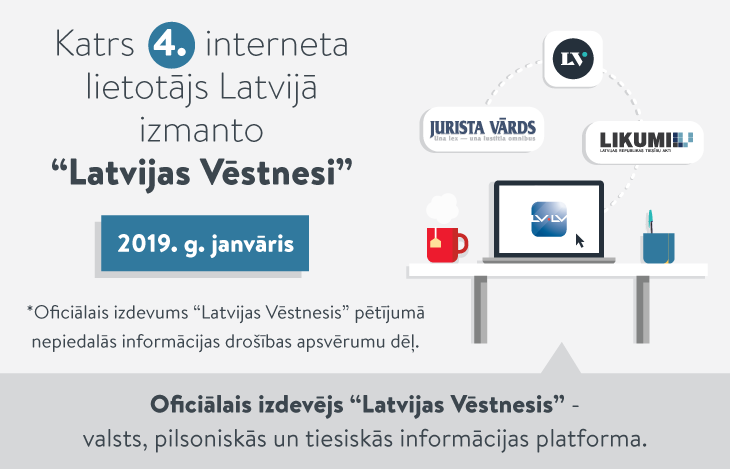 “Latvijas Vēstneša” auditorija janvārī - katrs 4. interneta lietotājs