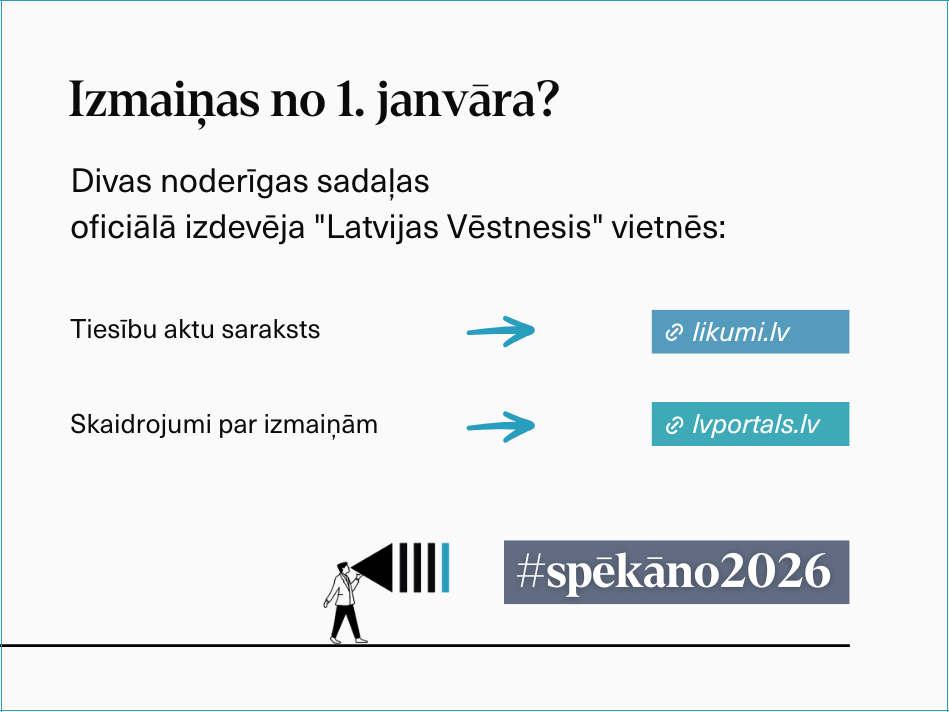 Tiesību aktu izmaiņas no 1. janvāra: divas noderīgas sadaļas "Latvijas Vēstneša" vietnēs  