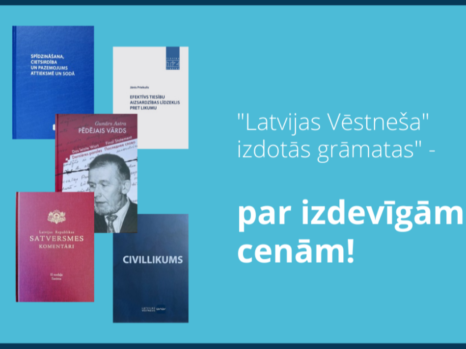 "Latvijas Vēstneša" izdotās grāmatas var iegādāties internetveikalā