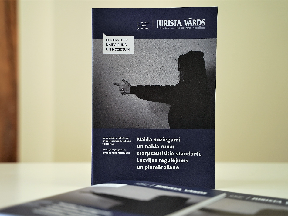 Žurnālam "Jurista Vārds" iznācis jauns tematiskais izdevums par naida runu un noziegumiem Latvijā  
